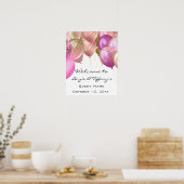 Begrüßung Poster Pink Gold Ballons Weiß (Küche)