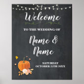 Begrüßung Poster Pumpkin Sign Chalk Harvest (Vorne)