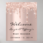 Begrüßung Poster Rose Tropfen Kinderdusche (Vorne)