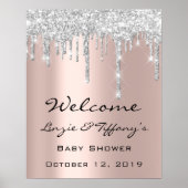 Begrüßung Poster Silver Tropfens Kinderdusche (Vorne)