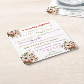 Begrüßung Rechteckiger Pappuntersetzer (angewinkelt)