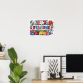 Begrüßung Rose Blumengarten Lilies Poster (Heimbüro)