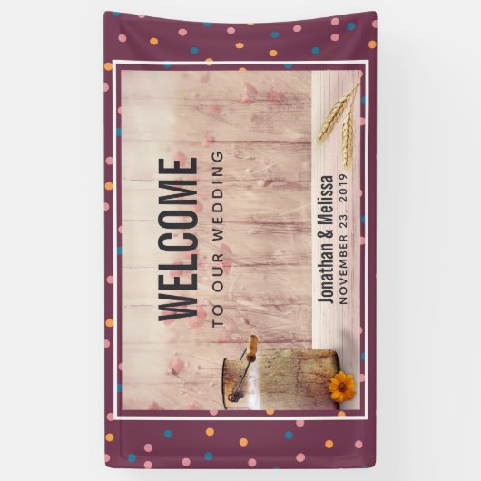 Begrüßung rustikale Milch kann Banner (Vertikal)