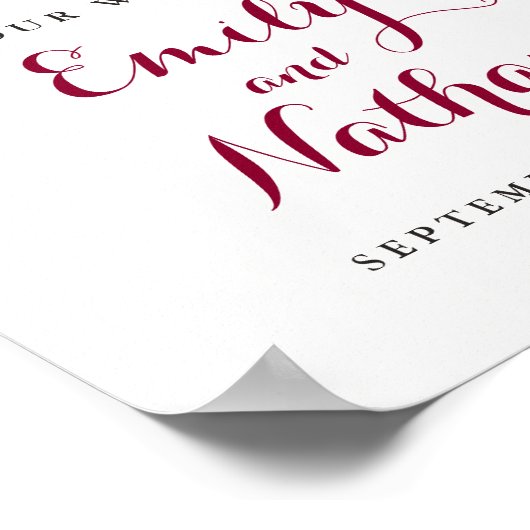 Begrüßung Schild rustikale Burgund Rote Flora (Ecke)