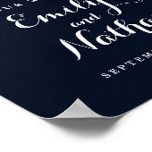 Begrüßung Schild rustikale burgundy Marine Floral (Ecke)