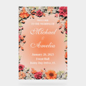 Begrüßung Schildkröte Rot-Orange-Blüte Acrylschild (Vorderseite)