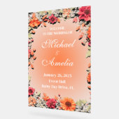 Begrüßung Schildkröte Rot-Orange-Blüte Acrylschild (Winkel)