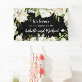 Begrüßung Schwarz-Weiß-Aquarellblume Banner (Insitu)