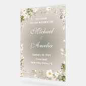 Begrüßung Sign boho weiße grüne Olivenbäume Acrylschild (Winkel)