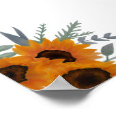 Begrüßung Sonnenblumengrün Poster (Ecke)