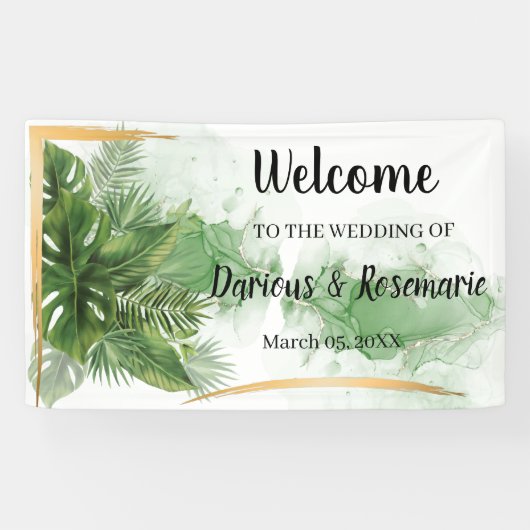Begrüßung Tropical Palm Banner (Horizontal)