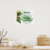 Begrüßung tropisches Palmenzeichen Poster (Küche)