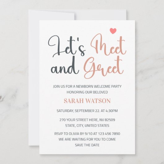 Begrüßung und Begrüßung der Neugeborenen Begrüßung Einladung (Vorderseite)