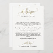 Begrüßung und Imitate mit Fahrkarte Gold Einladung (Vorne/Hinten)