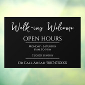 Begrüßung und Öffnungszeiten für Geschäftsleute Fensteraufkleber (Blatt 3)