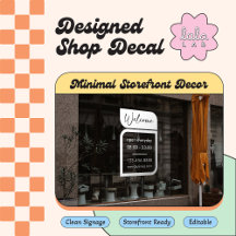 Begrüßung und Stunden im Fenster "White Business"