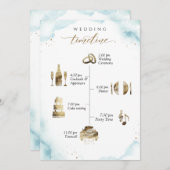 Begrüßung und Timeline-Karte von Dusty Blue Weddin (Vorne/Hinten)