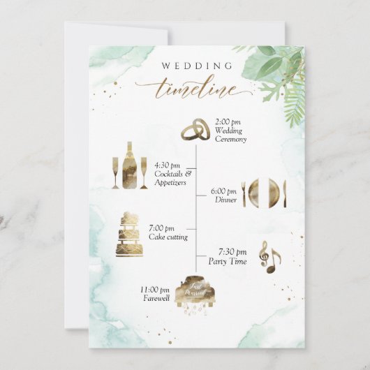 Begrüßung und Zeitkarte mit Grün (Vorderseite)