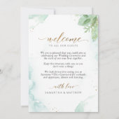 Begrüßung und Zeitkarte mit Grün (Rückseite)