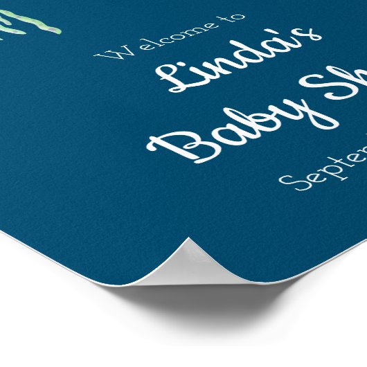 Begrüßung unter der Meeresquallen-Babydusche Poster (Ecke)