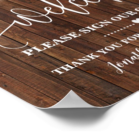 Begrüßung Unterschreiben Sie unser Gästebuch Weste (Ecke)