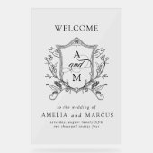 Begrüßung Vintager Wappen Acrylschild (Vorderseite)