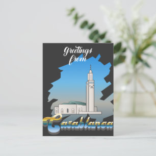 Begrüßung vom Casablanca-Schild Postkarte