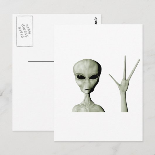 Begrüßung von Alien Postkarte (Vorne/Hinten)