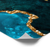 Begrüßung von aquamarinen und Gold Agate zum Gebur Poster (Ecke)