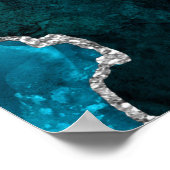 Begrüßung von aquamarinen und silbernen Agate Poster (Ecke)