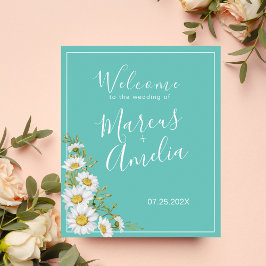 Begrüßung von Aquamarinen und weißen Milchmahlzeit Poster