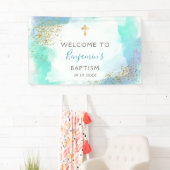 Begrüßung von Aquarellblau und Gold Banner (Insitu)