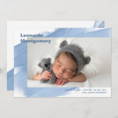 Begrüßung von Baby Boy Foto Geburtserklärung Ankündigung (Vorne/Hinten)