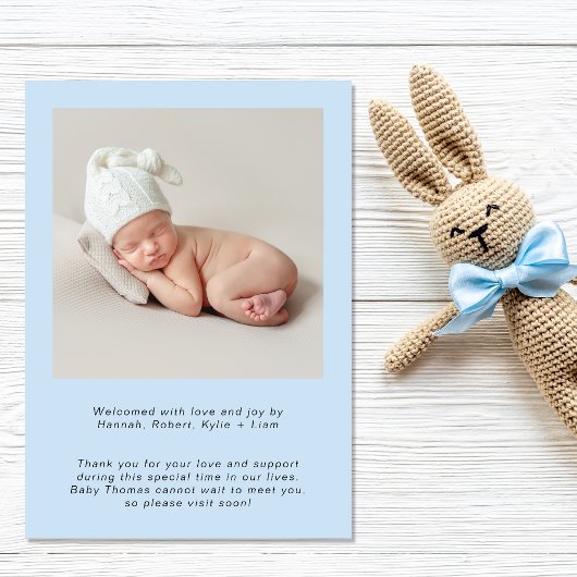 Begrüßung von Baby Boy Fotos Geburtserklärung Ankündigung