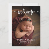 Begrüßung von Baby Foto Geburtshinweisen (Vorderseite)