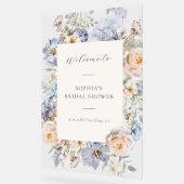 Begrüßung von Blautönen-Hochzeitsfeiern Acrylschild (Winkel)