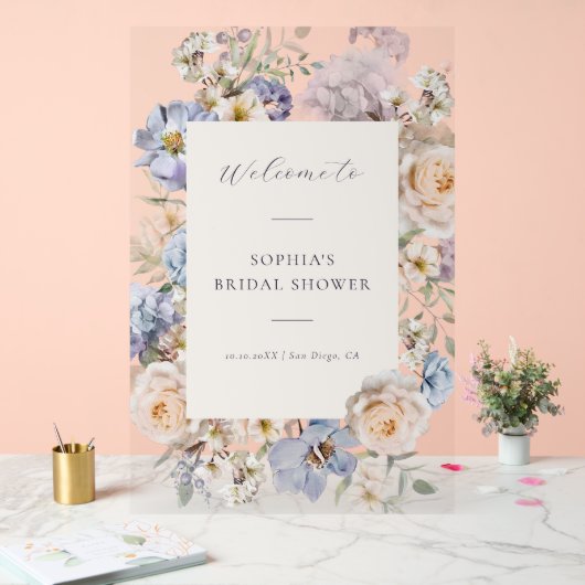 Begrüßung von Blautönen-Hochzeitsfeiern Acrylschild (Hochzeit)