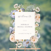 Begrüßung von Blautönen-Hochzeitsfeiern Acrylschild (Neutral)