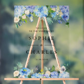 Begrüßung von Blue Hydrangea und White Anemone Acrylschild (Neutral)