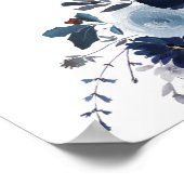 Begrüßung von Blumen und Navy Poster (Ecke)