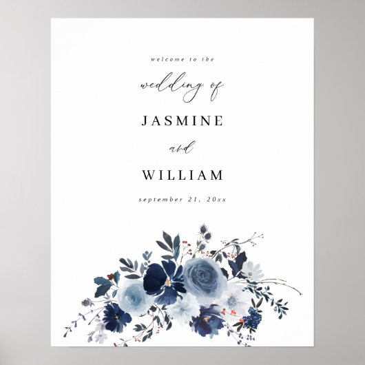 Begrüßung von Blumen und Navy Poster (Vorne)