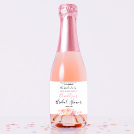 Begrüßung von Blumenschrift-Brautparty Schaumweinetikett