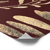 Begrüßung von Burgund und Gold-Hochzeit im Herbst Poster (Ecke)