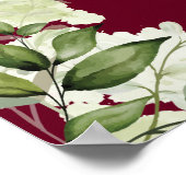 Begrüßung von Burgundy String Lights Floral Weddin Poster (Ecke)