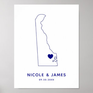 Begrüßung von Delaware-Zeichen, Hochzeit oder Empf Poster
