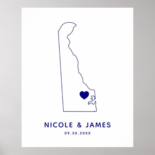 Begrüßung von Delaware-Zeichen, Hochzeit oder Empf Poster (Vorne)