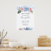 Begrüßung von Dusty Blue and Blush Beach Poster (Küche)