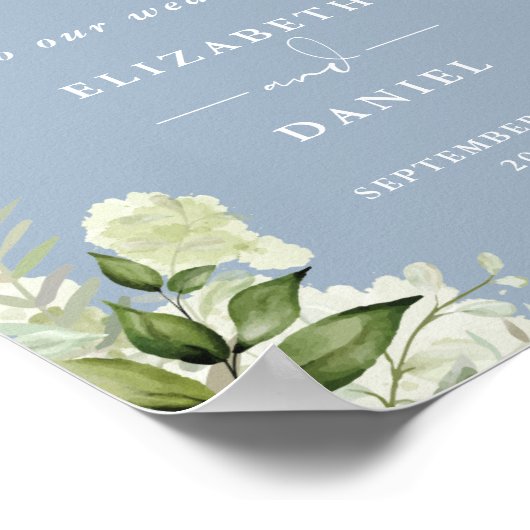 Begrüßung von Dusty Blue String Lights Blues Poster (Ecke)