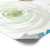 Begrüßung von dusty Blue und Türkis Floral Wedding Poster (Ecke)