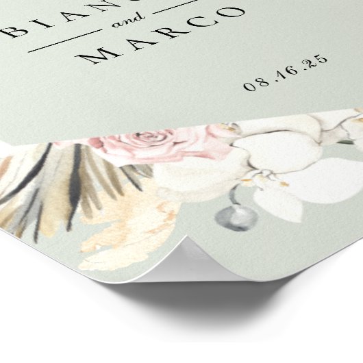 Begrüßung von Earthy Foliage Frame Poster (Ecke)